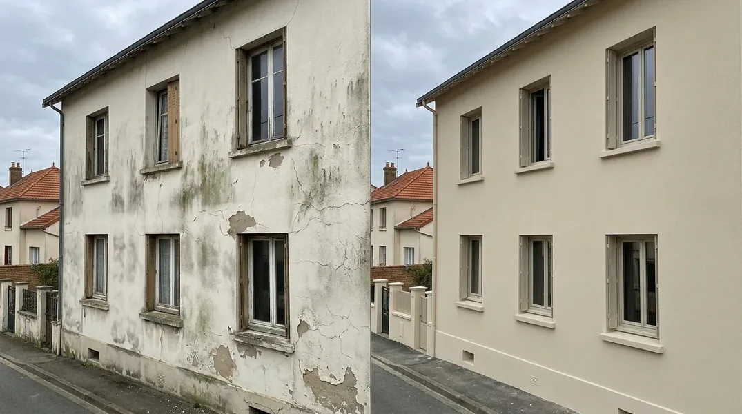 Résultat ravalement de façade au Mans — Ravalement Le Mans