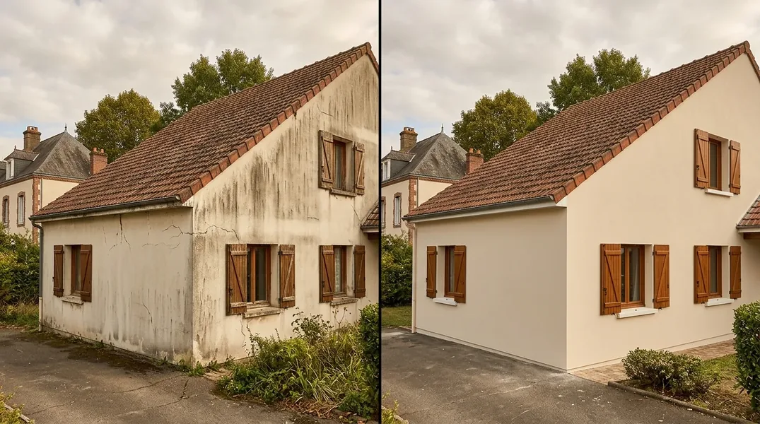 Résultat ravalement de façade au Mans — Ravalement Le Mans